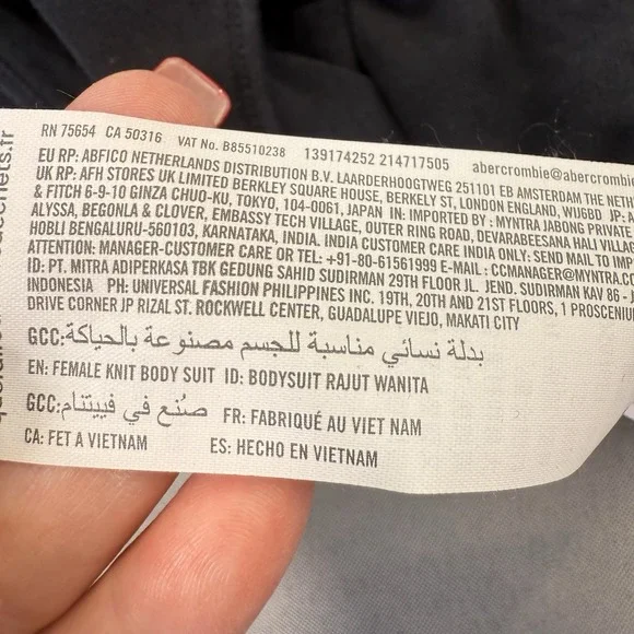 Abercrombie Fitch Crew Neck Black Bodysuit Women's Small Soft Stretch Keyhole - Picture 10 of 10